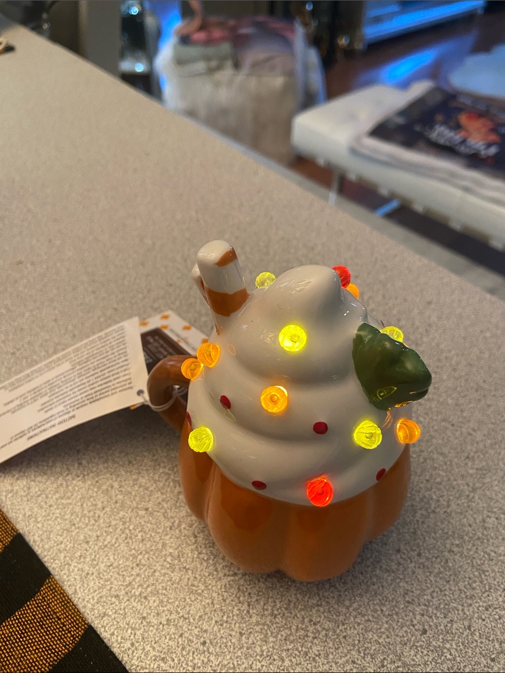 Festive Orange Pumpkin LED Home Accent Figurine
